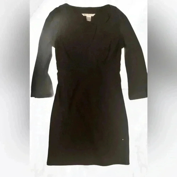 DVF classic day 2 nite trend casual little black 3/4 sleeve bodycon midi dress S - Picture 1 of 5